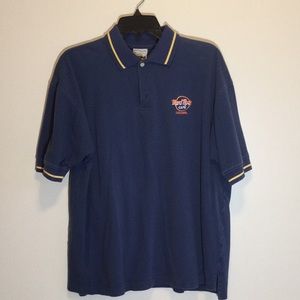 Vintage Hard Rock Cafe Polo Top, XL, blue